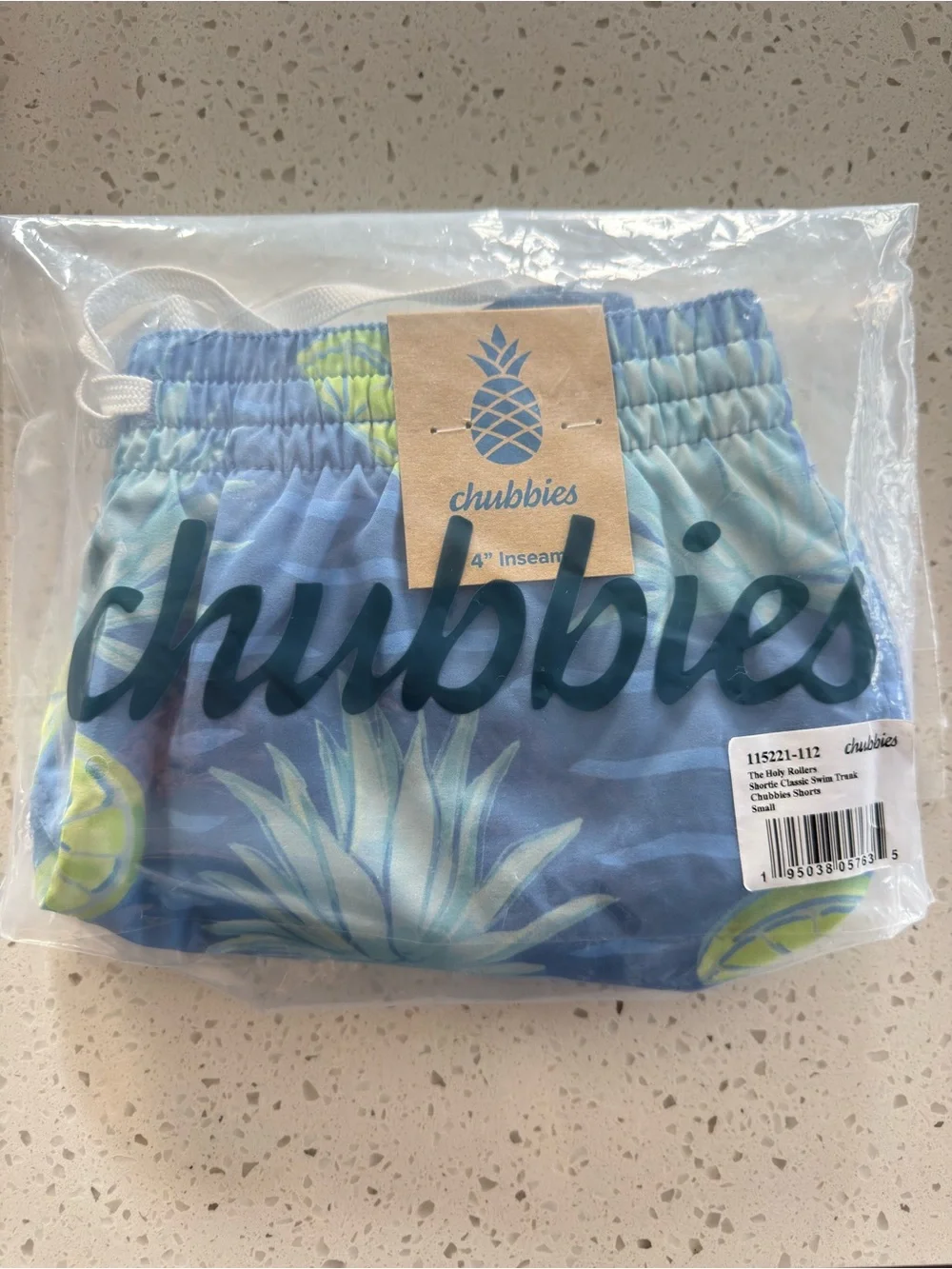 Chubbies Men’s Blue Pineapple & Lime Print Swim Shorts 4”